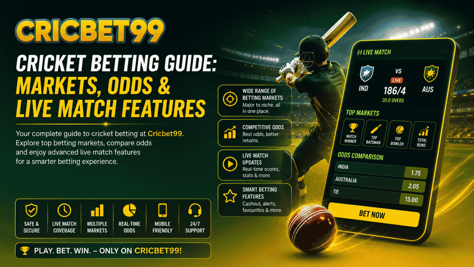 Cricbet99 Cricket Betting Guide Markets, Odds & Live Match Features