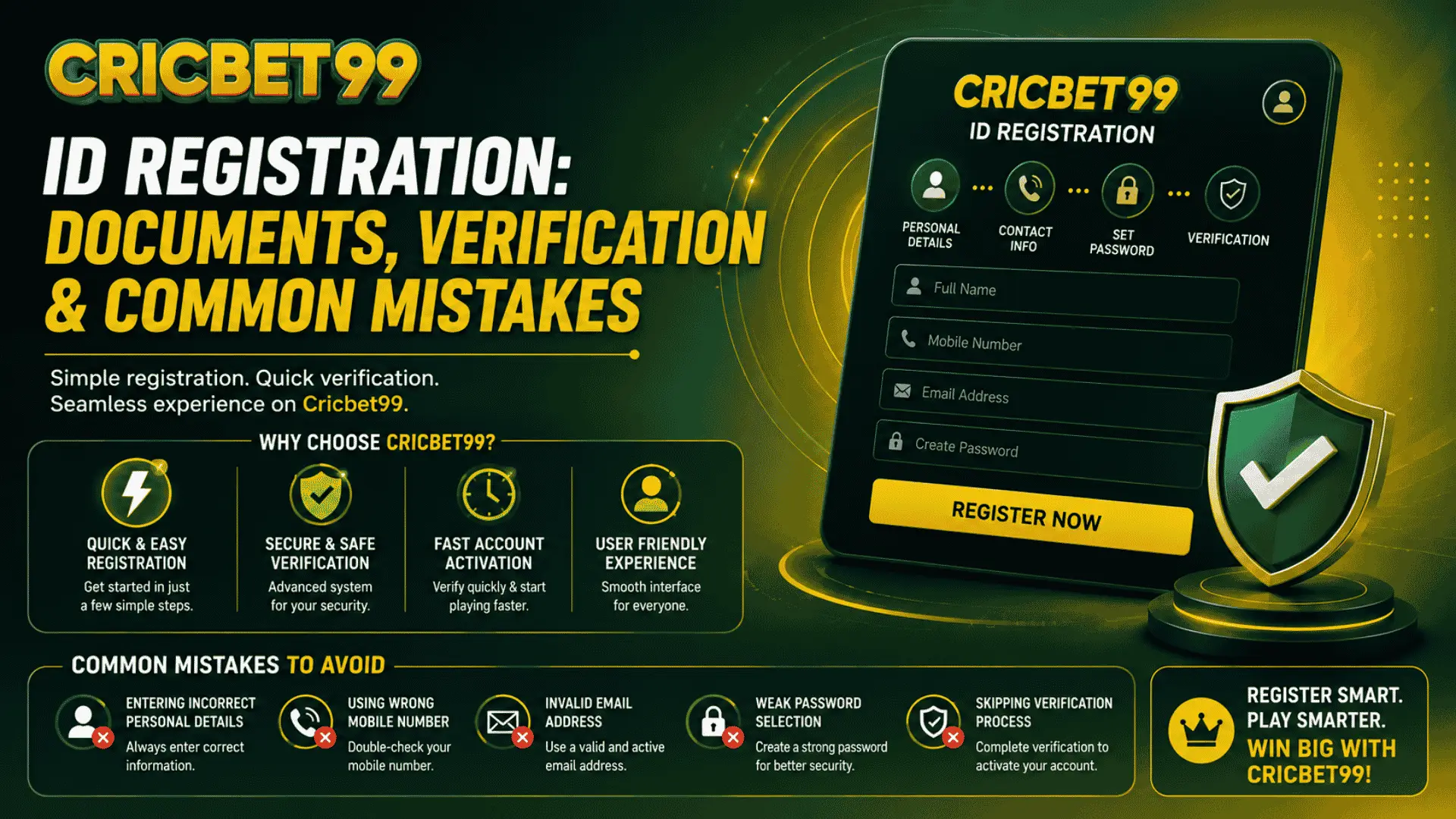 Cricbet99 ID Registration Documents, Verification & Common Mistakes