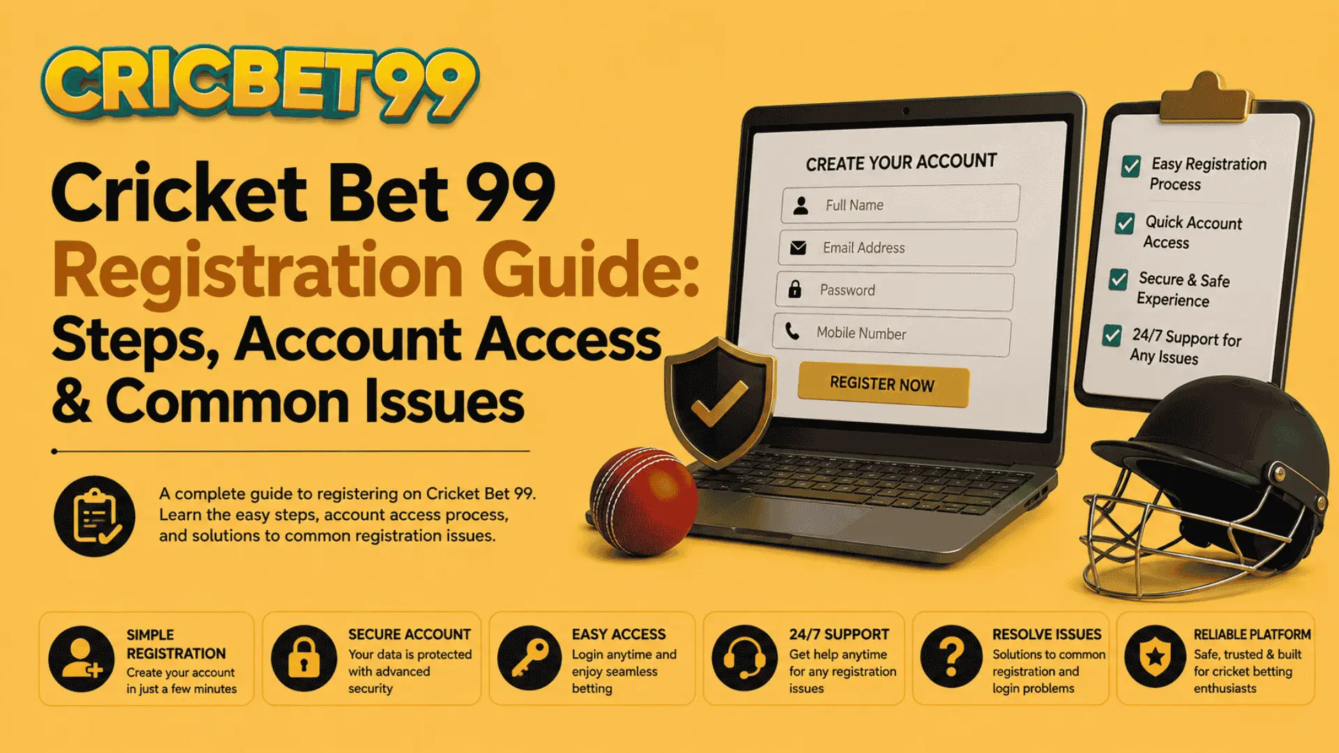 Cricket Bet 99 Registration Guide Steps, Account Access & Common Issues