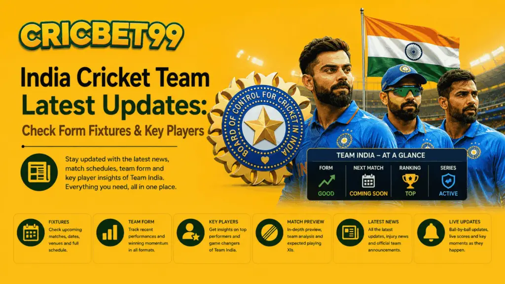 India Cricket Team Latest Updates Check Form Fixtures & Key Players