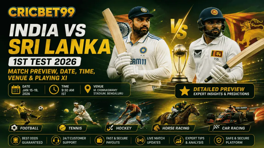 India vs Sri Lanka 1st Test 2026 Match Preview, Date, Time, Venue & Playing XI