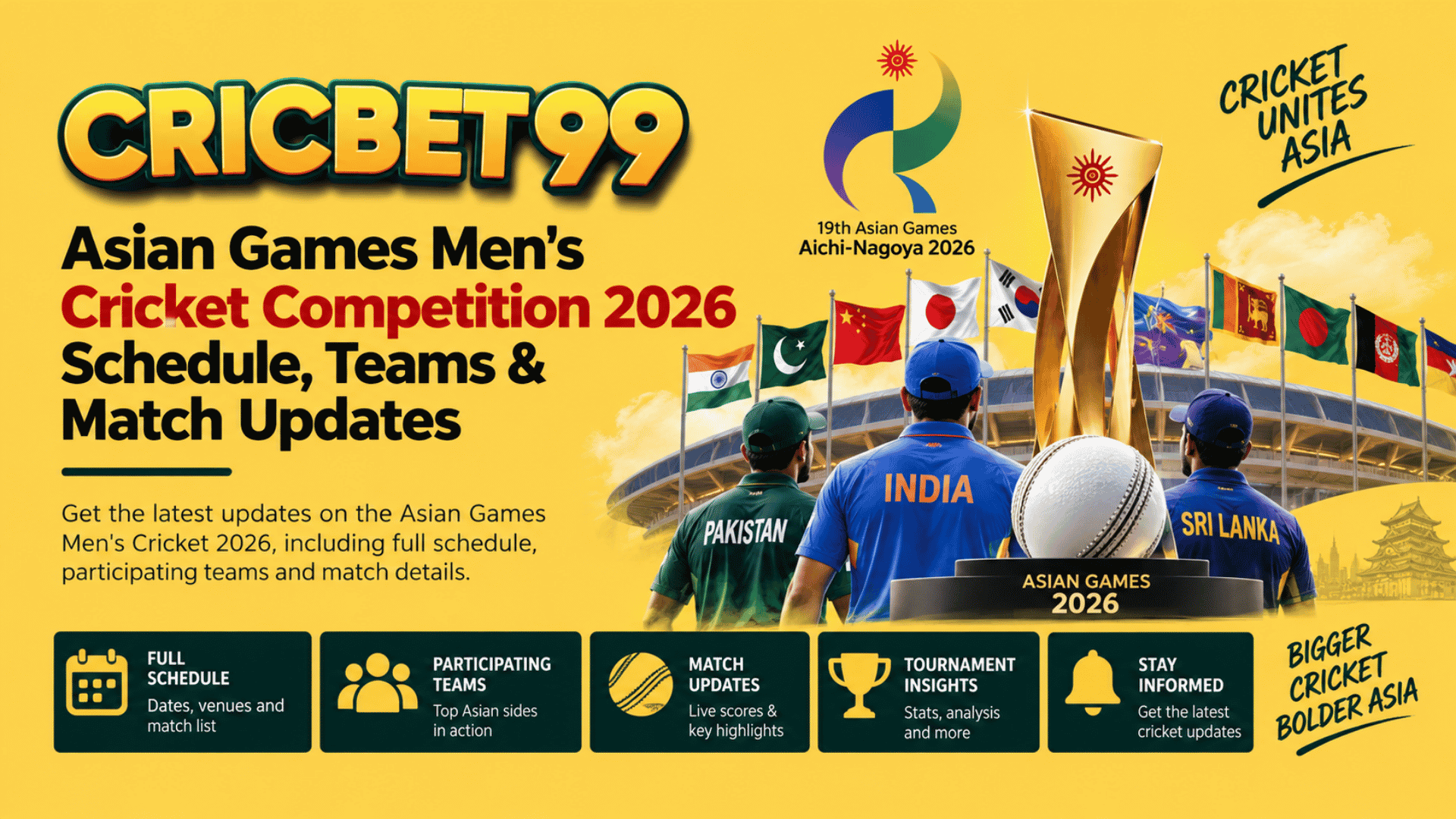 Asian Games Men's Cricket Competition 2026 Schedule, Teams & Match Updates