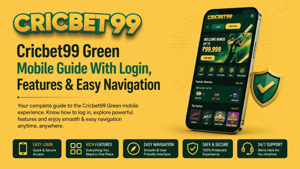 Cricbet99 Green Mobile Guide With Login, Features & Easy Navigation