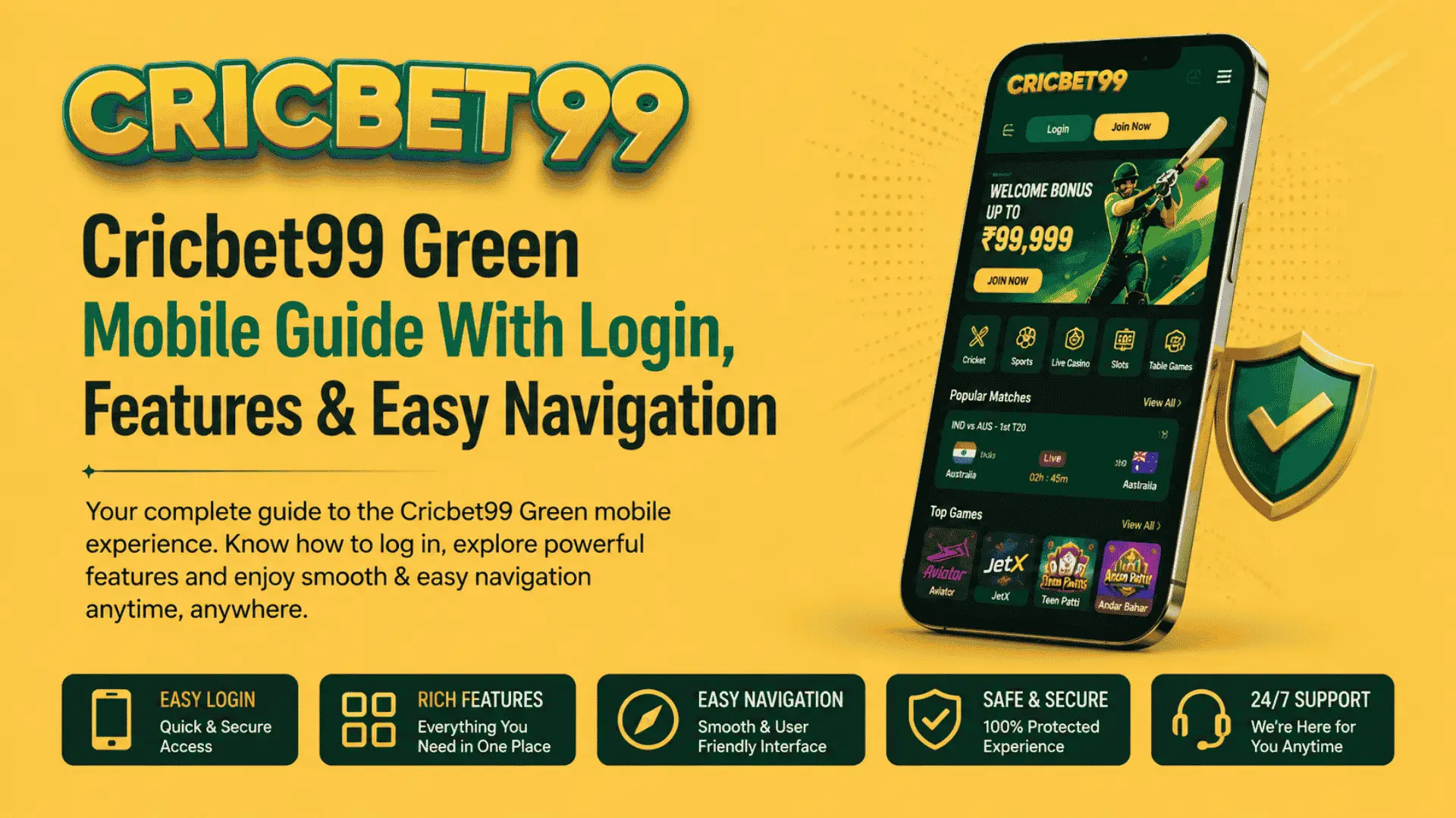 Cricbet99 Green Mobile Guide With Login, Features & Easy Navigation