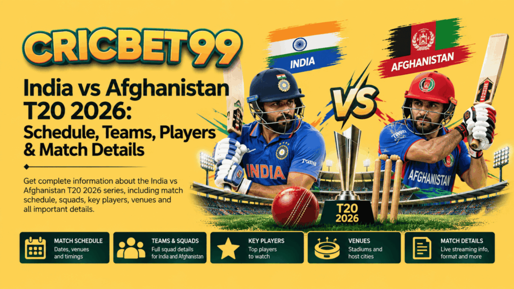 India vs Afghanistan T20 2026 Schedule, Teams, Players & Match Details