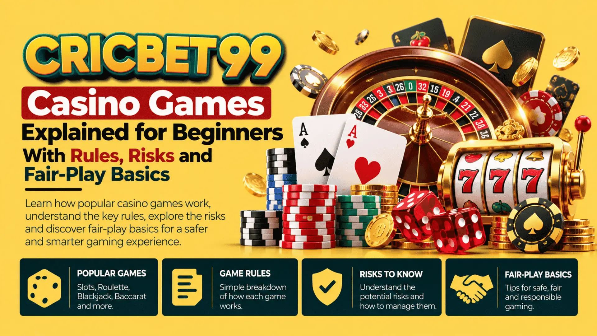 Casino Games Explained for Beginners With Rules, Risks and Fair-Play Basics