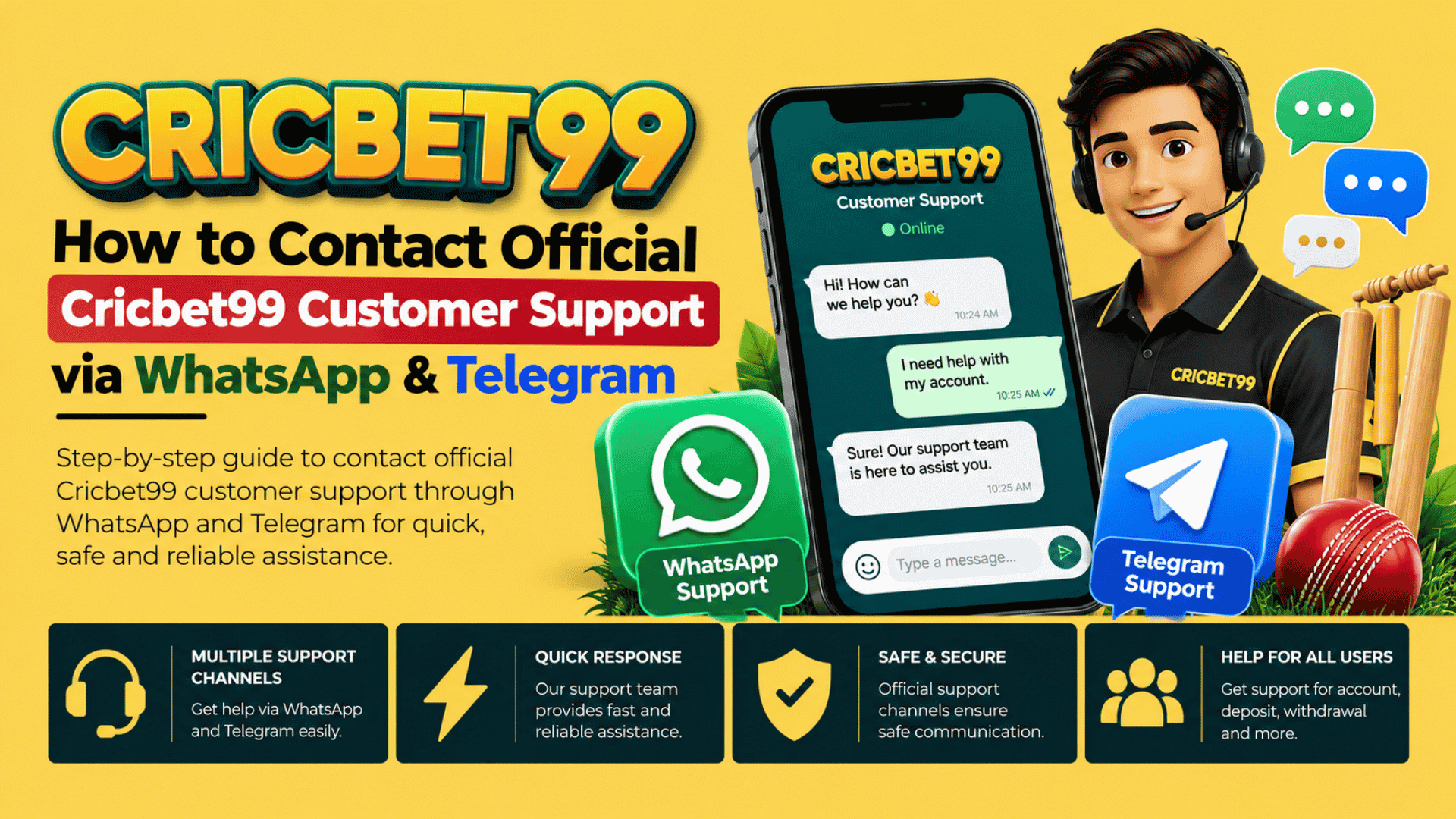How to Contact Official Cricbet99 Customer Support via WhatsApp & Telegram