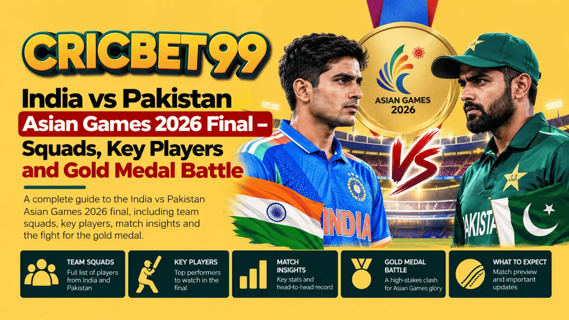 India vs Pakistan Asian Games 2026 Final – Squads, Key Players and Gold Medal Battle