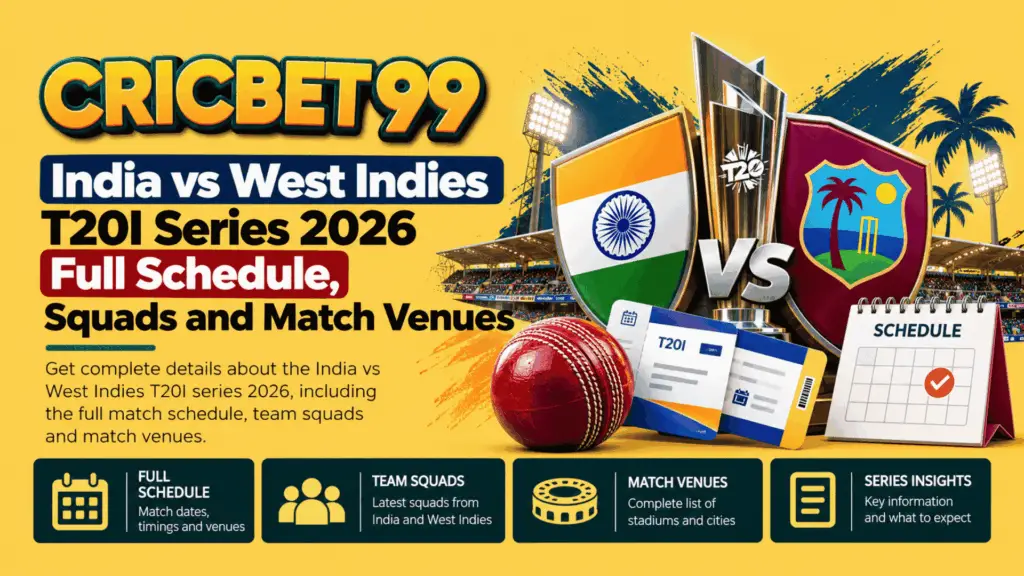 India vs West Indies T20I Series 2026 Full Schedule, Squads and Match Venues